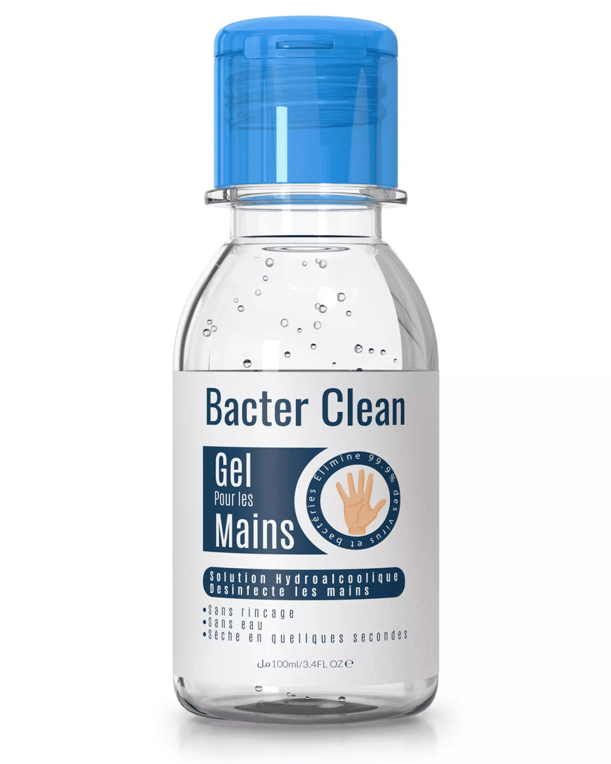gel hydroalcoolique bacterclean 100ml 