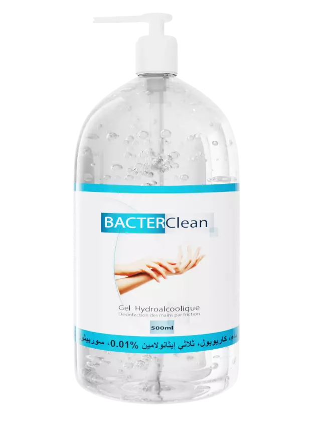 gel hydroalcoolique bacterclean 500ml
